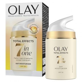 Olay Total Effects 7en1 Crème de Jour Anti-Âge SPF 30 – Crème Hydratante Visage avec Niacinamide & Vitamine C – Cible 7 signe...