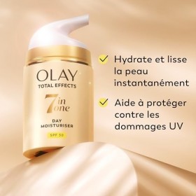 Olay Total Effects 7en1 Crème de Jour Anti-Âge SPF 30 – Crème Hydratante Visage avec Niacinamide & Vitamine C – Cible 7 signe...
