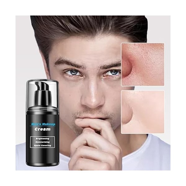 Crème de maquillage pour hommes pour hydrater et couvrir les taches, crème de maquillage pour hommes pour éclaircir, crème hy...