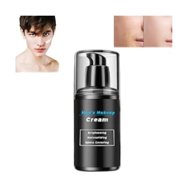 Crème de maquillage pour hommes pour hydrater et couvrir les taches, crème de maquillage pour hommes pour éclaircir, crème hy...