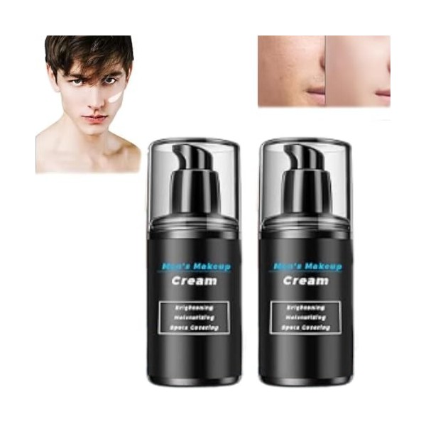 Crème de maquillage pour hommes pour hydrater et couvrir les taches, crème de maquillage pour hommes pour éclaircir, crème hy...