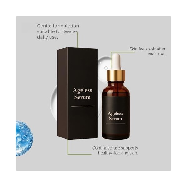 Sérum Ageless-hydratant Essence anti-rides, lissant et tonifiant le visage Sérum pour les femmes, rides et lignes fines Peau ...