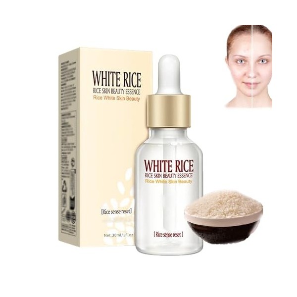 Sérum visage anti-rides au riz blanchissant,Essence vis/age correctrice et éclaircissante pour une hydratation en profondeur,...