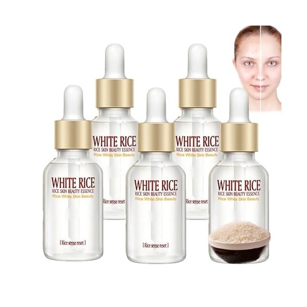 Sérum visage anti-rides au riz blanchissant,Essence vis/age correctrice et éclaircissante pour une hydratation en profondeur,...