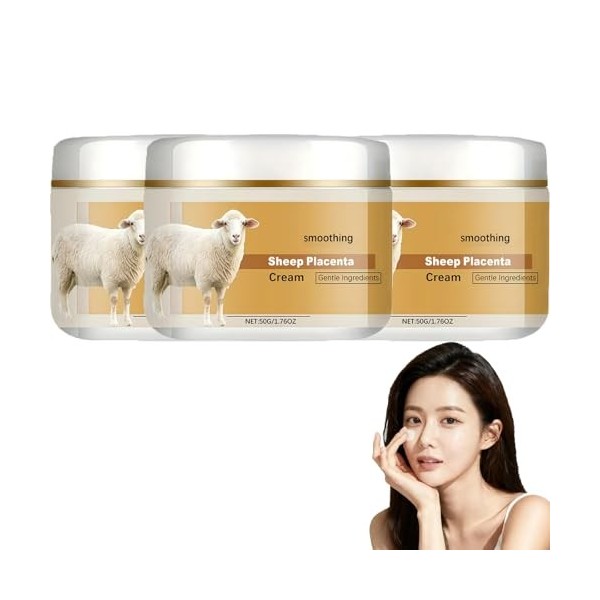 Crème pour le visage contre les rides et le placenta de mouton, crème raffermissante et hydratante pour la peau, améliore le ...