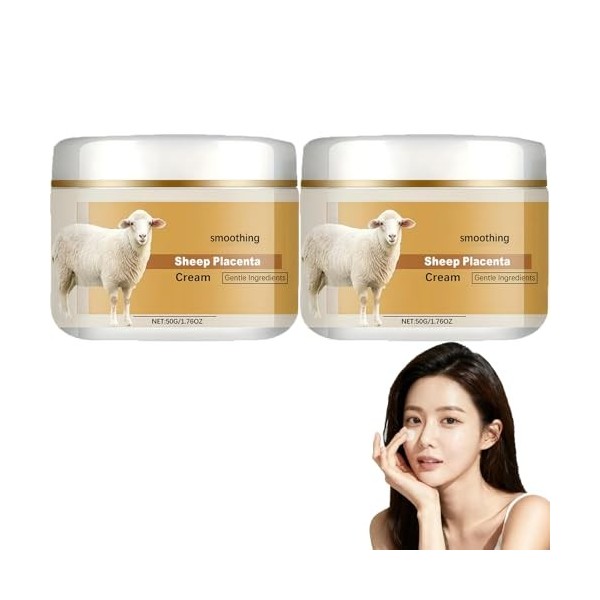 Crème pour le visage contre les rides et le placenta de mouton, crème raffermissante et hydratante pour la peau, améliore le ...