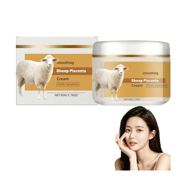 Crème pour le visage contre les rides et le placenta de mouton, crème raffermissante et hydratante pour la peau, améliore le ...