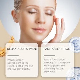 Crème hydratante anti-rides au ginseng, crème visage anti-âge au ginseng, raffermit la peau relâchée et réduit les ridules, r...