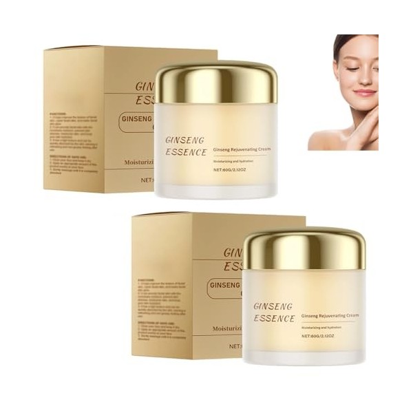 Crème hydratante anti-rides au ginseng, crème visage anti-âge au ginseng, raffermit la peau relâchée et réduit les ridules, r...