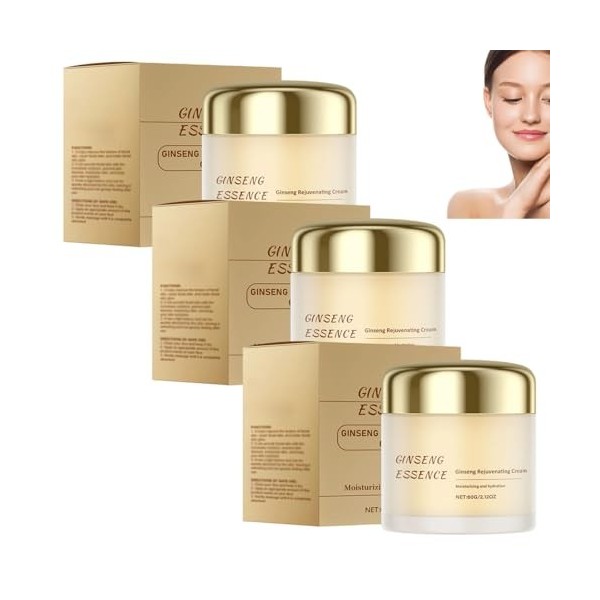 Crème hydratante anti-rides au ginseng, crème visage anti-âge au ginseng, raffermit la peau relâchée et réduit les ridules, r...