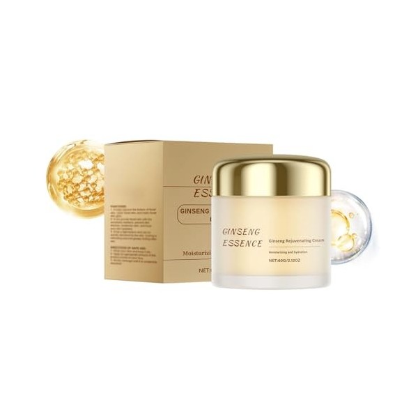 Crème hydratante anti-rides au ginseng, crème visage anti-âge au ginseng, raffermit la peau relâchée et réduit les ridules, r...