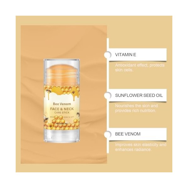 Stick de Traitement Au Venin Dabeille - Nourrit la Peau en Profondeur Avec Des Effets Durables, Convient Au Visage et Au Cou ...