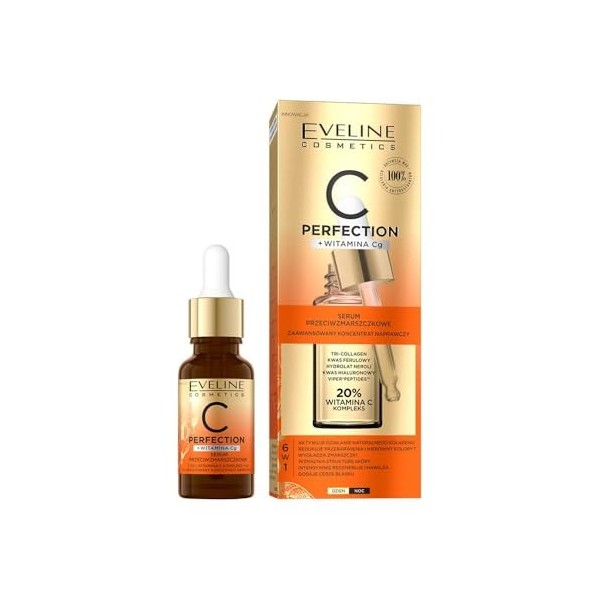 Eveline Cosmetics C-Perfectio Sérum Anti-Âge Puissant avec 20% Vitamine C et Acide Ferulique