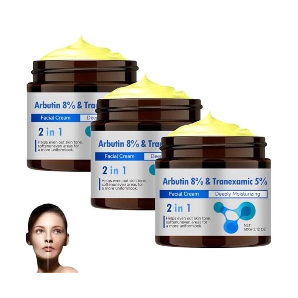 Alpha Arbutin Crèmes Blanchissantes Pour Le Visage,Creme Eclaircissante Peau Noir Puissant Visage,Creme Anti Tache Visagé,Crè...