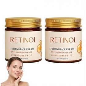 Lot de 2 crèmes hydratantes au rétinol contre le vieillissement de la peau, crème anti-âge au collagène au rétinol, sérum ant...
