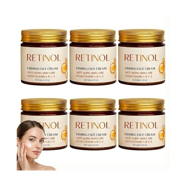 Lot de 2 crèmes hydratantes au rétinol contre le vieillissement de la peau, crème anti-âge au collagène au rétinol, sérum ant...