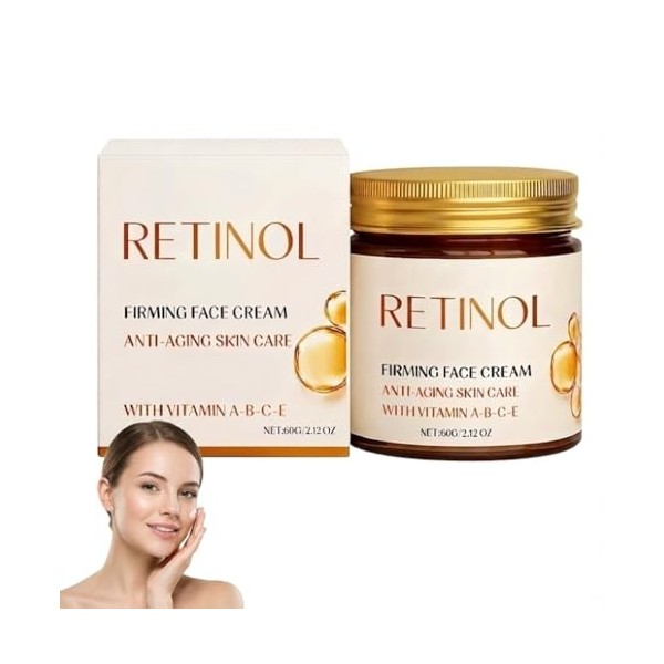 Lot de 2 crèmes hydratantes au rétinol contre le vieillissement de la peau, crème anti-âge au collagène au rétinol, sérum ant...