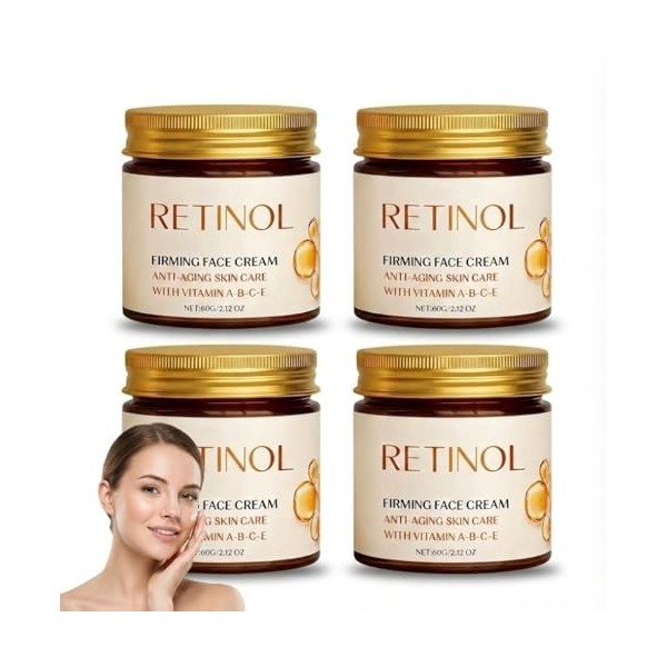 Lot de 2 crèmes hydratantes au rétinol contre le vieillissement de la peau, crème anti-âge au collagène au rétinol, sérum ant...