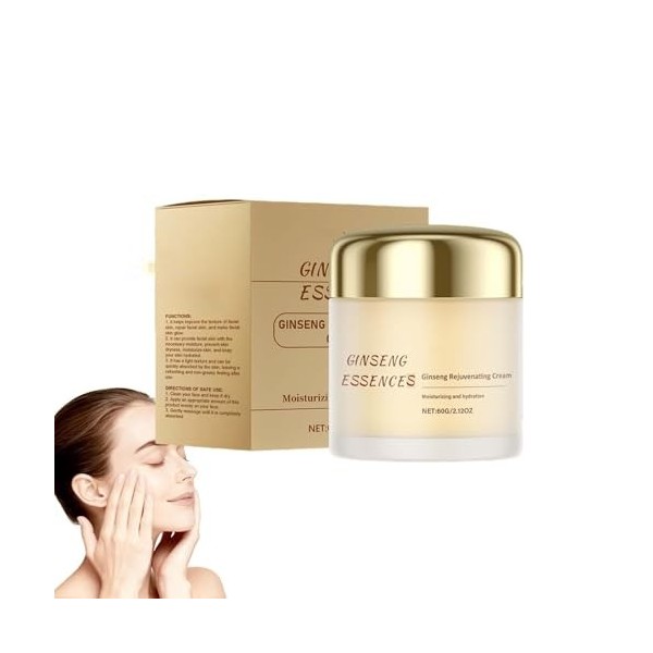 Crème rajeunissante au ginseng, crème visage quotidienne pour tous types de peau, crèmes hydratantes nourrissantes en profond...