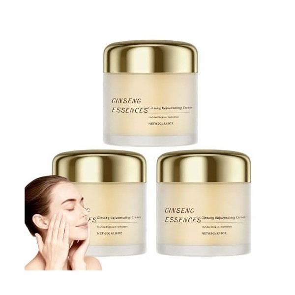 Crème rajeunissante au ginseng, crème visage quotidienne pour tous types de peau, crèmes hydratantes nourrissantes en profond...