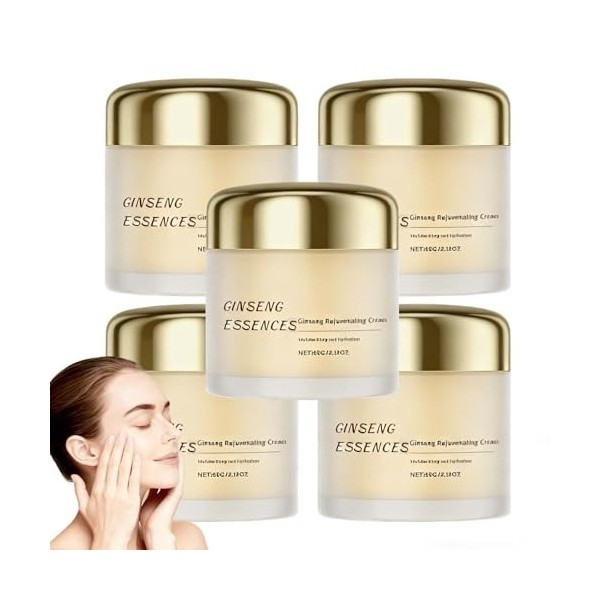 Crème rajeunissante au ginseng, crème visage quotidienne pour tous types de peau, crèmes hydratantes nourrissantes en profond...