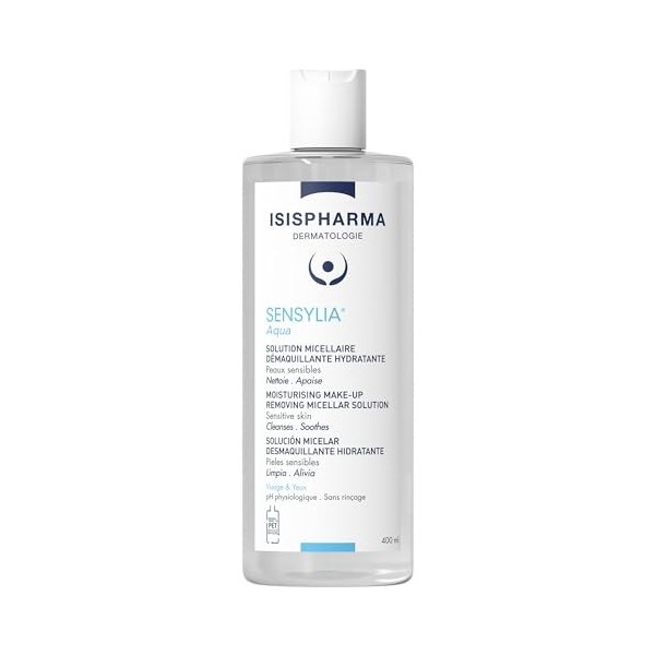 ISISPHARMA SENSYLIA Aqua Solution Micellaire Démaquillante 400 ml - Nettoie, Hydrate et Apaise les sensations d’inconforts en...