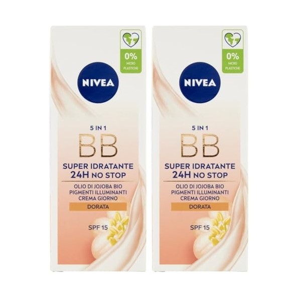 NIVEA Crème Hydratante Couleur Dorée 50 Ml.86701 Crèmes Pour Le Visage Et Des Masques Lot de 2 Crème Jour et Nuit