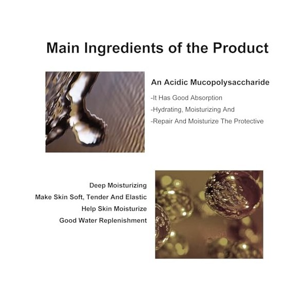 Serum Visage,Acide Hyaluronique Serum,Hydratation Intense Et Anti-âGe, Teint Lumineux, Peau LisséE Et Raffermie, Pour Une éCl...