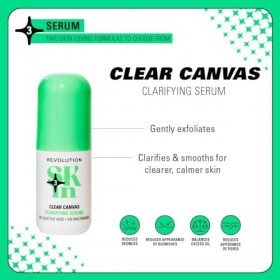 Revolution SKin, Clear Canvas Clarifying Serum, Siero Viso Purificante con Niacinamide e Acido Salicilico, Vegano e Cruelty-F...