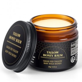 Beef Tallow Skin Care 60 g-soin de la peau au bœuf, baume à lherbe de bœuf, sébum issu de pâturage, miel brut, crème hydrata ...