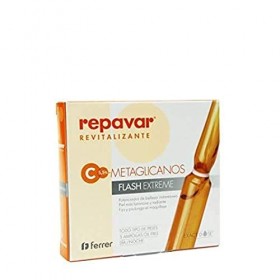 Repavar Revitalisant - Sérum à base de Métaglycanes Flash Extreme - Effet Tenseur Immédiat - à la Vitamine C - Peau Éclatante