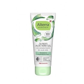 Alterra Gel daloe vera bio & Quitte bio 50 ml pour peaux sèches et sensibles, avec quitte bio, hydrate et apaise la peau, co