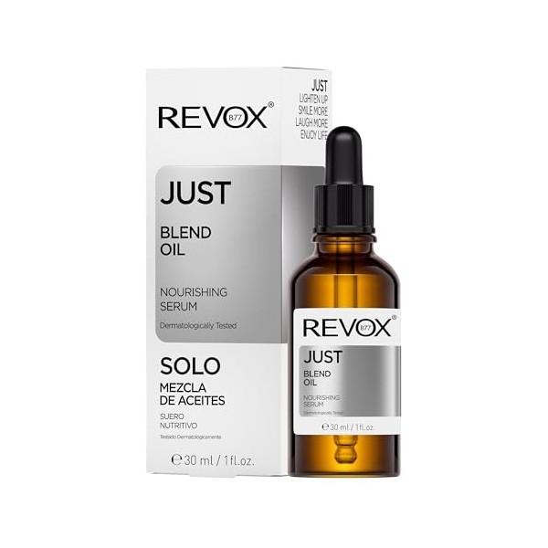 REVOX B77 - Just Blend Oil, 30 ml, Mélange DHuiles Visage Et Cou, Sérum Nourrissant, Hydrate Et Restaure LÉclat De La Peau, C...