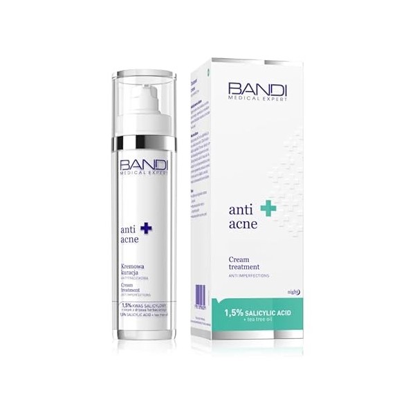 Bandi - Crème Anti-acné et Anti-imperfections Peau Grasse Soin Intensif Avec Huile Darbre à Thé et Acide Salicylique Pour Réd...