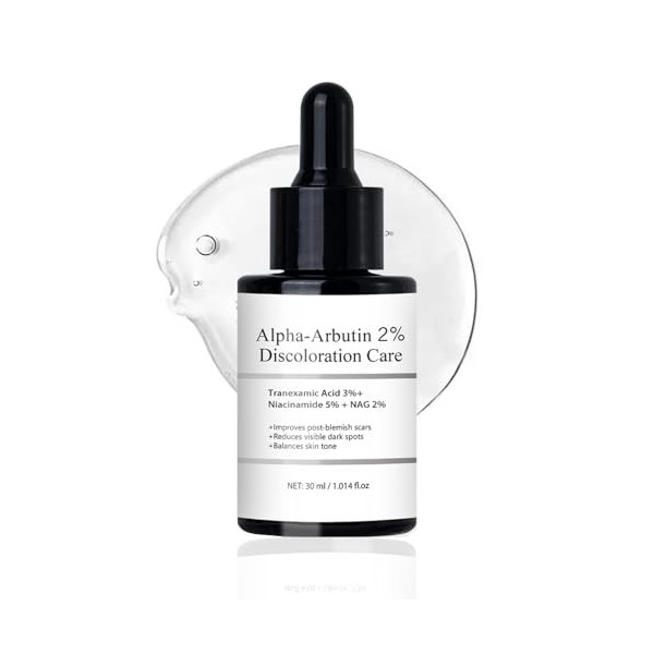 Sérum alpha arbutine 2% contre les taches brunes, lacné, les pores, la décoloration de la peau, sérum alpha arbutine 2% avec
