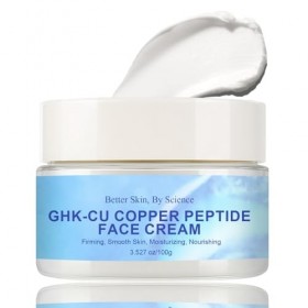 GHK-CU Copper Peptide Crème pour le visage anti-âge avec peptides de cuivre, crème raffermissante et hydratante, améliore lé