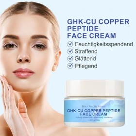 GHK-CU Copper Peptide Crème pour le visage anti-âge avec peptides de cuivre, crème raffermissante et hydratante, améliore lé