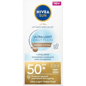 NIVEA SUN Ultra Light Daily Fluid MEDIUM Tinted SPF50+ 40ml