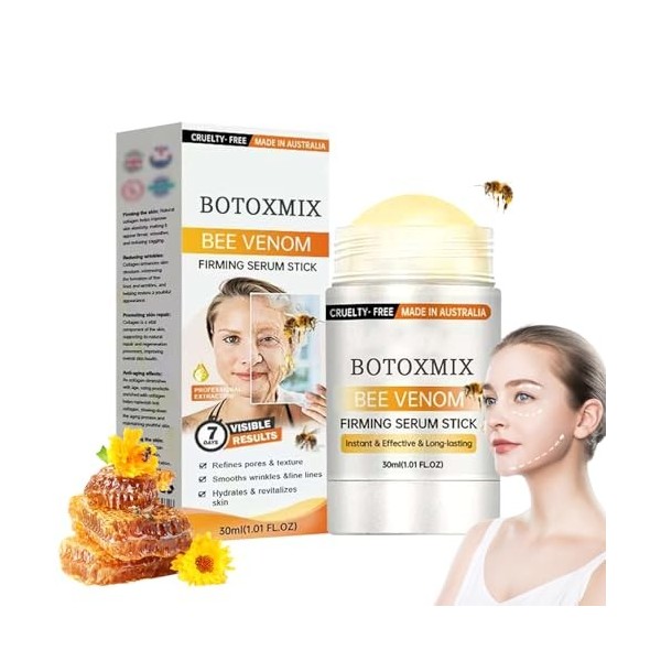 Bee Venom - Sérum Firming Stick 2025 - Sérum délimination des rides - Pour le visage et le corps - Naturel - Pour tous les t