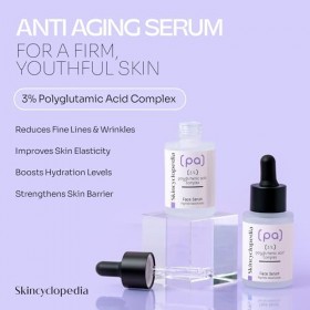 Skincyclopedia - Sérum Peptide pour le visage anti-âge avec 3% dacide polyglutamique, soin du visage très efficace, agit con