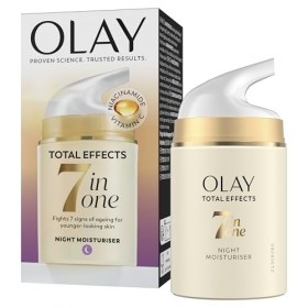 Olay Total Effects 7en1 Crème de Nuit Anti-Âge – Crème Hydratante Visage avec Niacinamide & Vitamine C – Cible 7 signes de l’