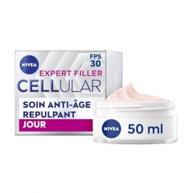 NIVEA Cellular Expert Filler - Soin Visage Anti-Age Repulpant FPS30 - Crème De Jour - Hydrate, Raffermit & Réduit Les Rides -...