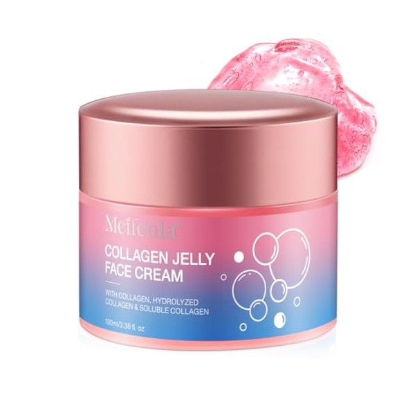 Crème à la Gelée de Collagène avec Collagène Hydrolysé et Niacinamide,Skincare Coréenne Collagen Jelly Cream Peau lumineuse,A...