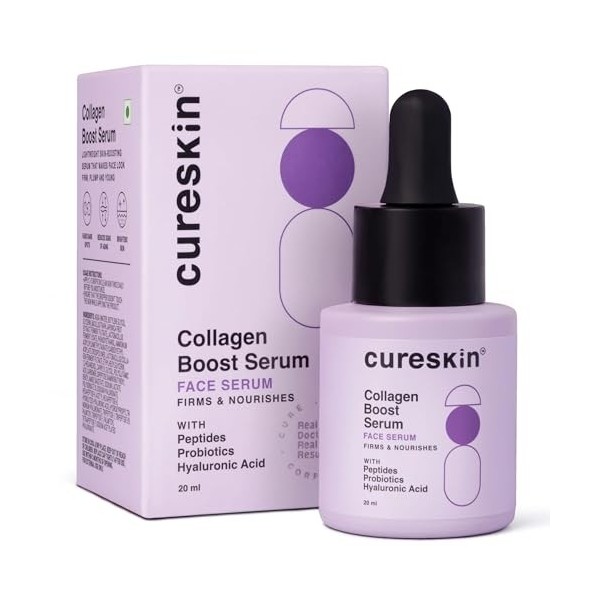 Cureskin Sérum aux peptides de collagène pour femmes, à lacide hyaluronique, Crème visage anti-rides, sérum resserrant les p