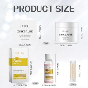 Crème Anti Acné, Acné Soin Localisé, Pommade au Zinc pour le Visage, Crème Anti-Acné pour le Visage, les Fesses, le dos et le