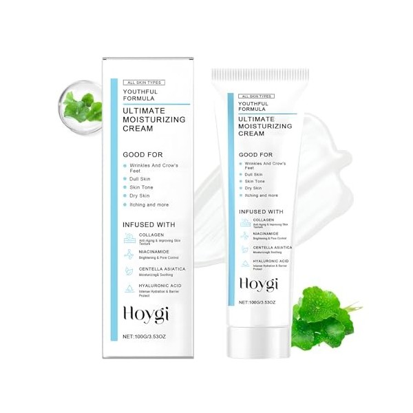 Centella Crème Crème Hydratante Visage Centella Avec Centella Asiatica, Acide Hyaluronique, Acétyl Tripeptide-1, Niacinamide 