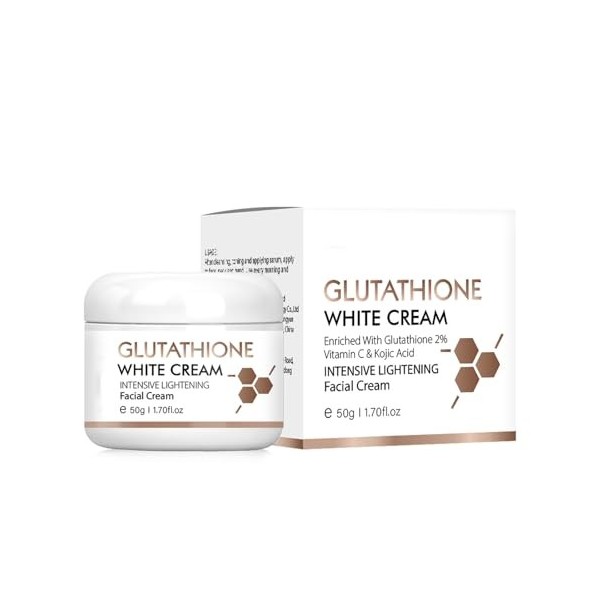 Glutathione Skin W-hi Tening Cream,Crème de Blanchiment du Visage Glutathione,Moisturizing Skin Brightener Cream