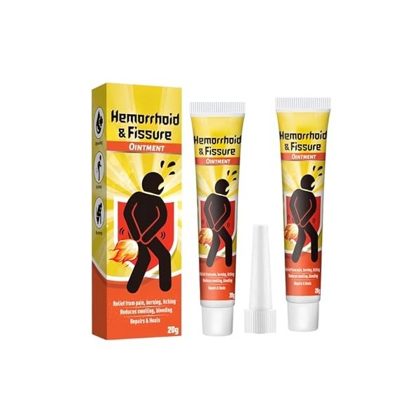 2PC Hémorroïdes Cream,Lotion De Traitement Contre Les Hémorroïdes, Skin Therapy Cream, Réduit les Gonflements, Soulage la Dou