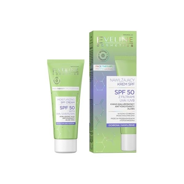 Eveline Cosmetics Face Therapy Professionnelle Crème Hydratante SPF 50 UVA/UVB Protection PA++++