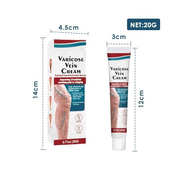Varicose Vein Repair Crème, Cream contre les Varicosités, Skin Therapy Cream, pour un Traitement Efficace des Varices Traitem